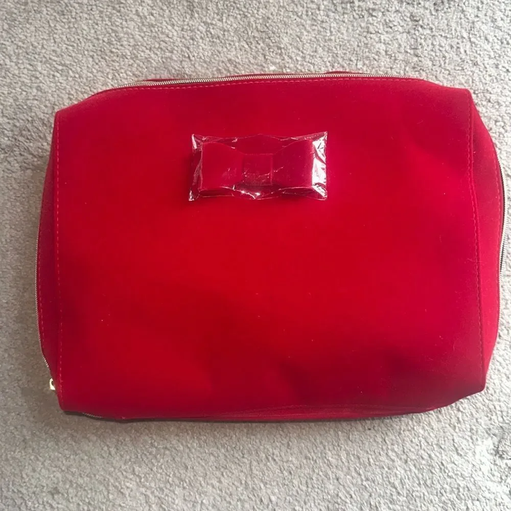 Estée Lauder Elegant Red Bow Velvet Bag!